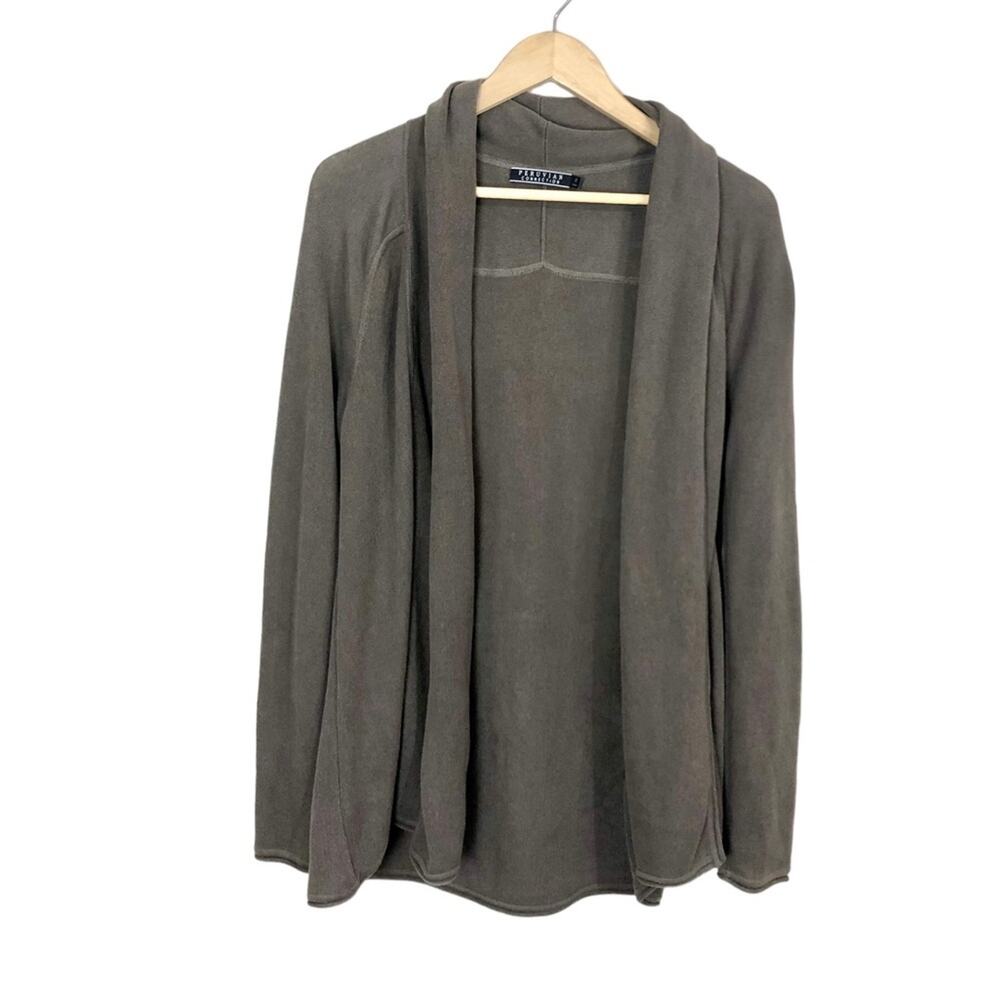 Peruvian Connection Open Draped Pima Cotton Cardigan Size Small